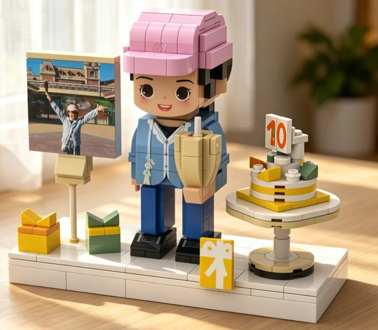 valentines day | full body customized single figure valentine brick doll, small particle building block toy personalized gift for valentine's day couple