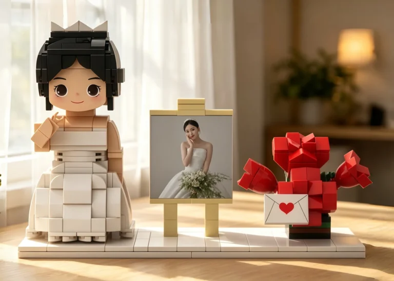 wedding gifts | wife custom head brick figures personalized brick figures small particle block wedding anniversary bride gift for the girl you love