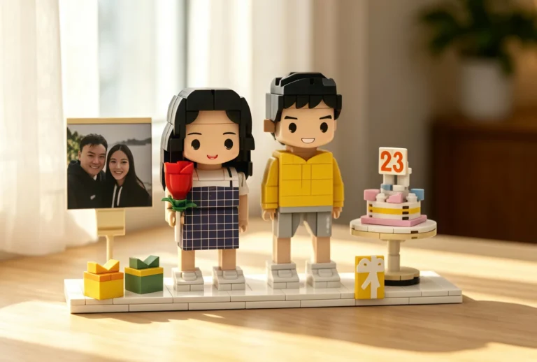 valentines day | full body customized single figure valentine brick doll, small particle building block toy personalized gift for valentine's day couple
