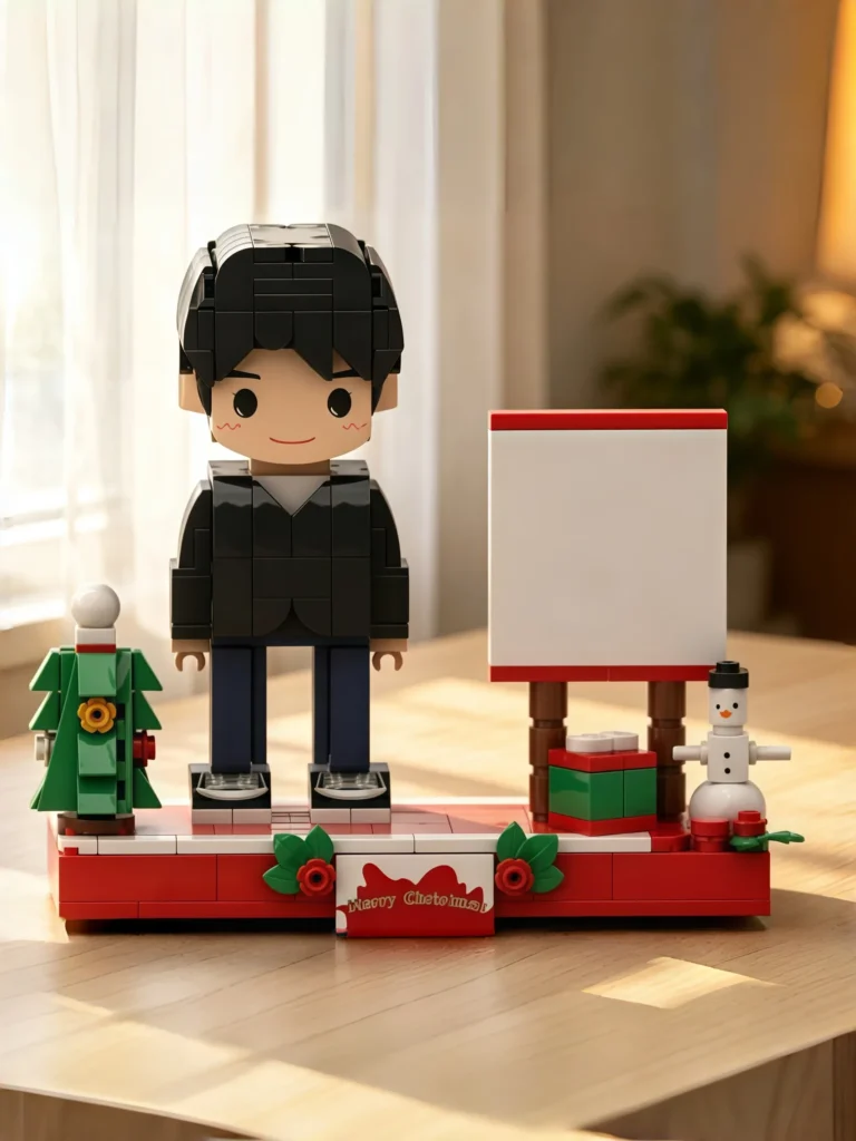 christmas gift | full body christmas brick figures for 1 person themed brick figures with photo frame small particle block toy