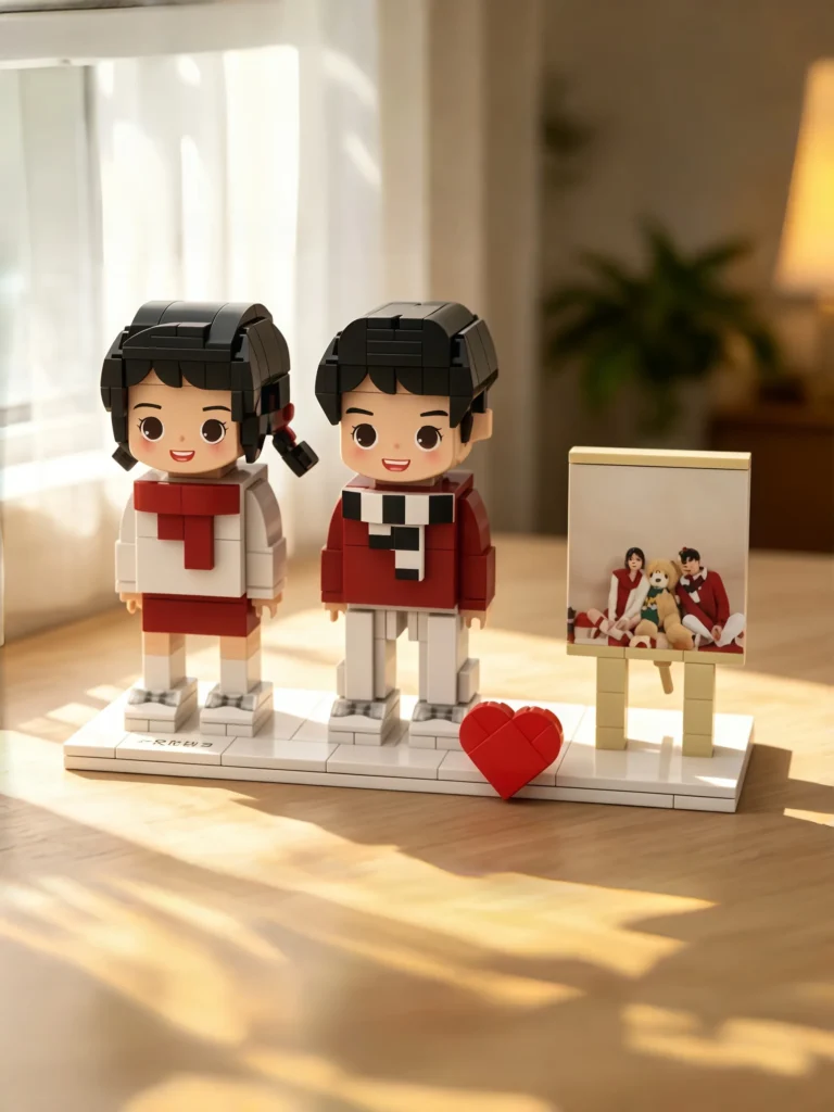 valentine | custom 2 person brick figures personalized couple photo building blocks