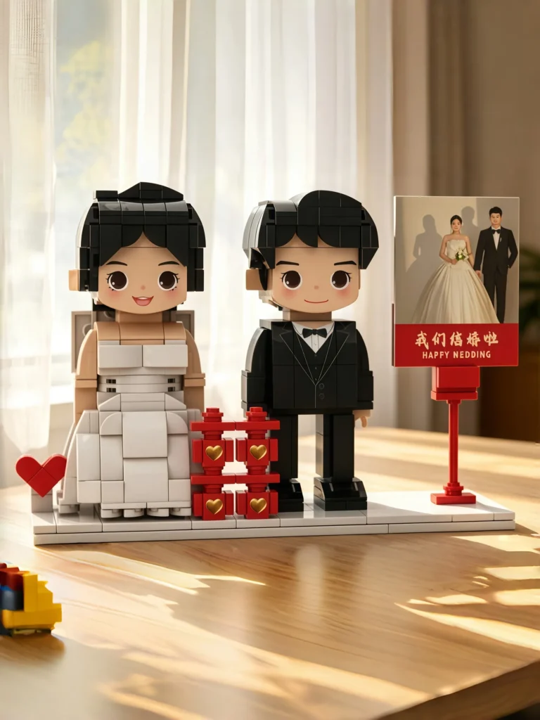 wedding gifts|full body customizable 2 people photo frame custom cute brick figures universal interlocking plastic toy for him gift for wedding bride